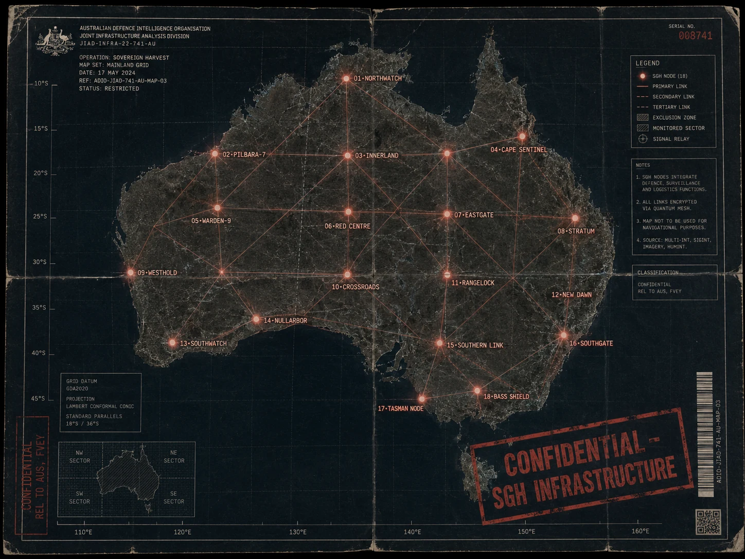 Australia grid command map